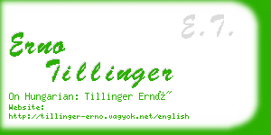 erno tillinger business card